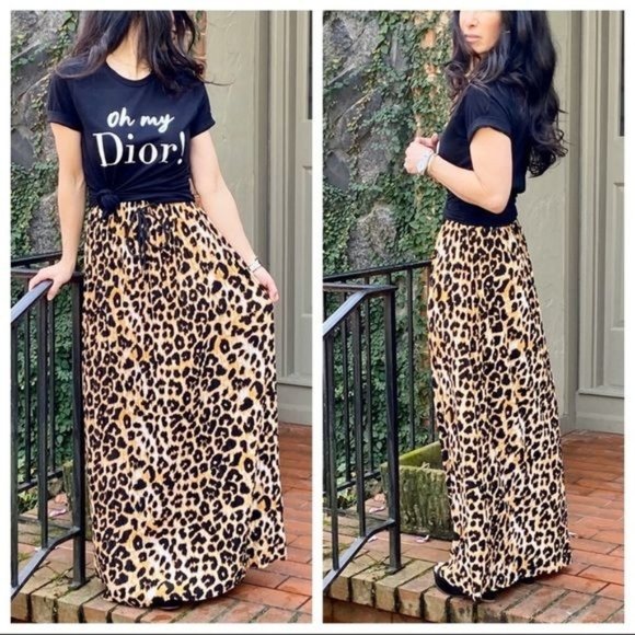 Skirts One Size Fits All Animal Print Maxi Skirt Leopard Poshmark — free download